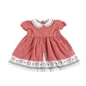 NWOT Vintage Okie Dokie Gingham Embroidered Dress Size 24M